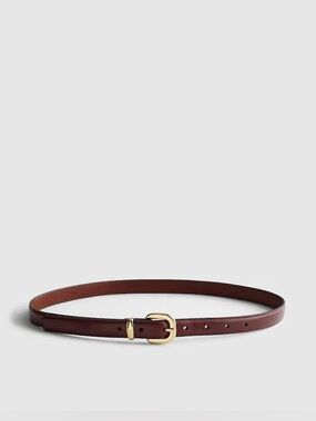 NWOT Madewell Skinny Leather Belt in Stained Rosewood Brown size Large